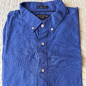 Express Men's Blue Collared Polo Shirt Large